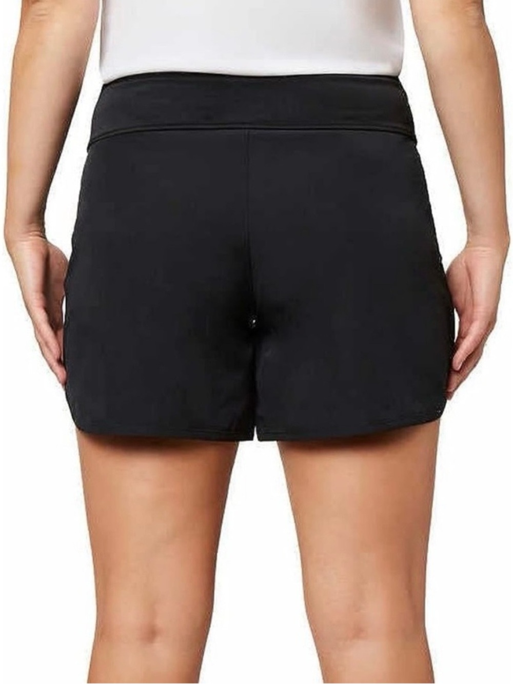 Hang Ten Women's Black Athletic Shorts with Zip Pocket - Picture 2 of 10